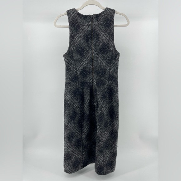 Banana Republic Wool Blend Sheath Midi Dress in Black/Grey Plaid, Women's 4 - Picture 5 of 8